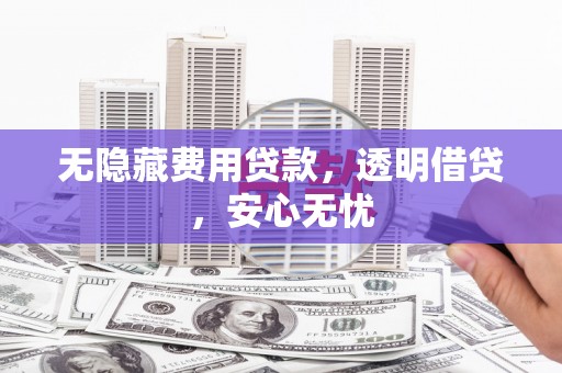 仁爱无隐藏费用贷款，透明借贷，安心无忧
