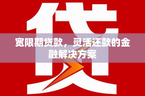 仁爱宽限期贷款，灵活还款的金融解决方案