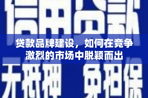 仁爱贷款品牌建设，如何在竞争激烈的市场中脱颖而出