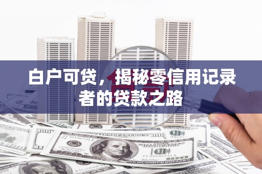 仁爱白户可贷，揭秘零信用记录者的贷款之路